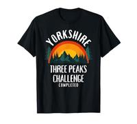 Three Peaks Challenge Completed Vintage Retro Sunset T-Shirt