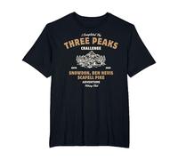Three Peaks Challenge UK Hiking T-Shirt, Men's Big and Tall, Black, 3X Tall