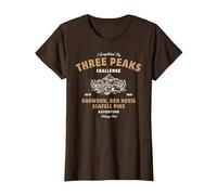 Three Peaks Challenge UK Hiking T-Shirt, Women, Brown, Medium