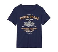 Three Peaks Challenge UK Hiking T-Shirt, Women's Plus, Navy Blue, 2X
