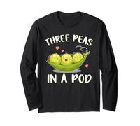 Three Peas In A Pod Triplets For Parents Triplet Sibling Long Sleeve T-Shirt