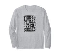 Three Pedals No Bosses Manual Stick Shift Long Sleeve T-Shirt