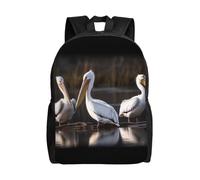 Three Pelicans Backpack for Women Men Lightweight Laptop Bag Travel Rucksack Fashion Casual Daypack