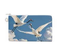 Three Pelicans Coin Purse Canvas Wallet with Zipper Portable Mini Change Pouch Cute Money Pouch Small Organizer Coin Card Key Holder for Women Girls Daily Use Gift