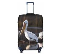 Three Pelicans Luggage Cover Tsa Approved, Stretch Suitcase Protector Anti-Scratch Travel Suitcase Cover Washable Baggage Covers for 18-32 Inch Luggage Sleeve, Black, L