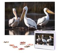 Three Pelicans Puzzles for Adults 1000 Pieces, Wooden Puzzle Personalized Jigsaw Puzzles from Photos, Challenging Puzzle Art Painting Home Decor Birthday Party Gift (29.5" x 19.7")