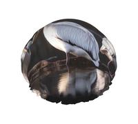 Three Pelicans Shower Cap for Women Men Large Waterproof Shower Bonnet Elastic Band Bathing Hair Hat Spa Salon Caps Double Layered Reusable Bath Caps for Long Hair, Braids