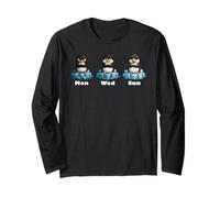 Three Penguins Weekdays Funny Mood Expression Mood Penguin Long Sleeve T-Shirt