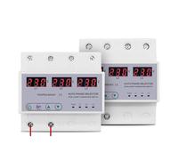 Three phase 3P+N Din rail phase selector Voltmeter with adjustable Over and Under Voltage protection Monitor Relays Protector AUOQKQUT(63A)