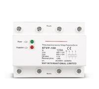 Three Phase 4 Wires 380V 60A 125A DIN Rail Automatic Recovery Over Under Voltage Protector Voltage Relay Device 1Pcs Automatic switch (Size : 125A)