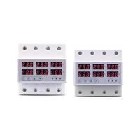 Three Phase 4 Wires 3P+N 63A 100A Adjustable Voltage Ampere Protector Self Recovery Auto Reconnect Voltage Protection Relay AUOQKQUT(100A With N 3X220V)