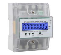 Three Phase 4P Electronic Energy Meter 380V with LCD Digital Display, DIN Rail Transparent Cover - High Precision, Anti - Electromagnetic Interference, Indoor Fixed Installation