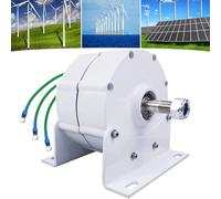 Three Phase Alternator, Gearless Permanent Magnet Generator for Wind and Water Turbines, Low RPM, 6000W Power Output, Compatible with 12V, 24V, 48V