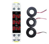 Three-phase Ammeter, 3-phase 3-digit Display, Mini Din 35mm Rail Digital Display Three-Phase Modular Current Meter Gauge Indicator