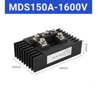 Three-Phase Diode Bridge Rectifier Module,100A 150A With Heatsink 1600V High Current Power Supply Inverter Component(MDS150A)