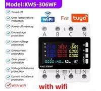 Three-Phase Energy Meter for Power Usage, AC85-290V Switch with LCD Display, 0-80A Current Range, Rail Mountable for Home, Rental, Fac(KWS-306WF)