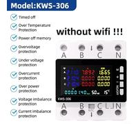 Three-Phase Energy Meter for Power Usage, AC85-290V Switch with LCD Display, 0-80A Current Range, Rail Mountable for Home, Rental, Fac(KWS-306)