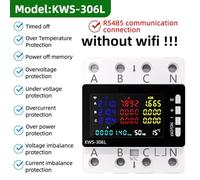 Three-Phase for Energy Meter Rail-Type Power Usage 5 * 74 * 50mm Three-Phase Energy Suitable for Home Standard Guide Rail Installation (KWS-306L)