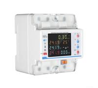 Three Phase for Smart Circuit Breaker for tuya Compatible Power Meter 4P Voltage Protector Timer Function Digital Display 75.3mm White