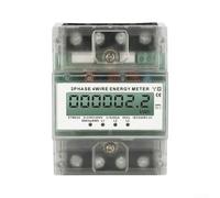 Three Phase Four Wire Digital Energy Meter 220 380V 5 80A High Household Electricity Meter with Backlit LCD Display Flame Retardant ABS Housing Pure Copper Terminals Din(5-80A)