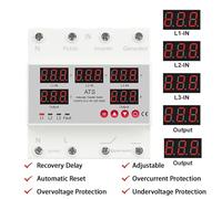 Three-phase Four-wire Overvoltage And Undervoltage 4 In And 2 Out Circuit ATS Power Switch Overvoltage And Overcurrent Protector Circuit breaker(100A)