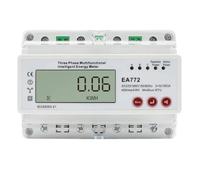 Three-Phase Four-Wire Smart Energy Meter with RS485 Interface, 3x230/400V AC, 5(100) A, Class 1 Accuracy, Backlit LCD Display, DIN Rail Mount (EA772-220V)