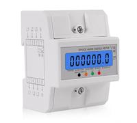 Three-Phase Meter 3 Phase Electricity Meter 4 Conductors 3x230V/400V 5-100A 50/60Hz Pulse Meter Digital LCD Calibrated Power Consumption Meter for DIN Rail Intermediate Meter