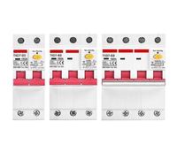 Three-Phase RCD 3P 4P Circuit Breaker Leakage Protector 15mA 30mA RCBO 20A 25A 40A 80amp 230 400V Volt Automatic Trip Narrow 1Pcs(3P,40A 30MA)
