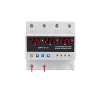 Three phase Selector Voltmeter with adjustable Over and Under Voltage protection Relays Protector Auto Changeover Switch 3P+N(63A)