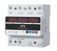 Three Phase Voltage Protector 63A Auto Reset DIN Rail Over Under Voltage Guard for ATS System 220V UK(100A)