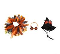 Three Piece Goose Costume Set with Halloween Turkey and Pumpkin Design, Tailored for 23 Inch Lawn Geese, Made from Breathable Satin for Outdoor Use (set)