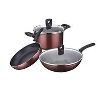 Three-Piece Non-Stick Pan Set Complete Set of Pots and Pans Wok Frying Pan Soup Pot Household Combination Kitchen Utensils
