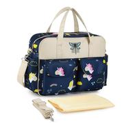Three-piece set, baby changing tote bag (diaper pad, hook strap), waterproof large-capacity, multi-functional portable travel, commuter, good gift for newborns(Rainbow)