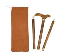 Three Piece Wood Plum Blossom Walking Cane, Removable Anti Slip Cane for Seniors or People with Limited Mobility 35 In(Orange)