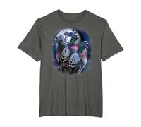 Three Pigeon Howling At The Moon Funny Pigeon Bird Lover T-Shirt