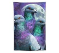 Three Pigeon1 Moon Funny Tapestry Aesthetic Wall Decor Hanging Art Modern Tapestries Vertical