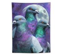 Three Pigeon1 Moon Funny Tapestry Aesthetic Wall Decor Hanging Art Modern Tapestries Vertical