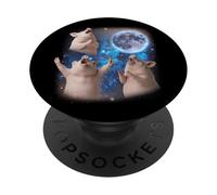 Three Pigs Howling At The Moon Weird Meme Pig PopSockets Adhesive PopGrip