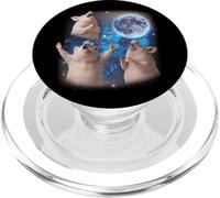Three Pigs Howling At The Moon Weird Meme Pig PopSockets PopGrip for MagSafe