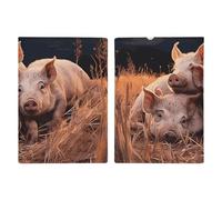Three Pigs Sleeping Travel Passport Holder with Credit Card Slots And Boarding Pass Slot Passport Book Holder for Passports Credit Cards Boarding Passes