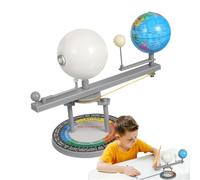 Three Planet Model, ABS Sun Earth Moon Orbital System | 10.24 Inch Trisphere Lunar Orbiter 900g, Geography Education Tool For Students Demonstrating Revolution And Rotation