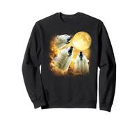 Three polar bear Howling At The Moon yellow tie dye Sweatshirt