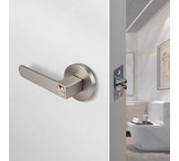 Three-Pole Bathroom Door Lock with Red/Green Occupancy Indicator, Zinc Alloy Construction for Doors 35-50mm Thick, Silver/Black/Gold Finish