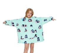 THREE POODLE Oversized Blanket Hoodie for Kids, Sherpa Fleece Wearable Blanket Sweatshirt for Girls Boys, Warm Soft Cozy Hooded Blanket Kids, One Size Fit All