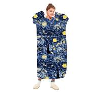 THREE POODLE Oversized Blanket Hoodie, Sherpa Fleece Wearable Blanket Sweatshirt for Adults Kids, Warm Soft Cozy Hooded Blanket Women Men Kids, One Size Fit All