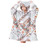 THREE POODLE Oversized Blanket Hoodie, Sherpa Fleece Wearable Blanket Sweatshirt for Adults Kids, Warm Soft Cozy Hooded Blanket Women Men Kids, One Size Fit All