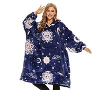 THREE POODLE Oversized Blanket Hoodie, Sherpa Fleece Wearable Blanket Sweatshirt for Adults Kids, Warm Soft Cozy Hooded Blanket Women Men Kids, One Size Fit All