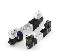 Three-Position Five-Way Solenoid Valve 4V130C/4V130P/ 4v130e-a /B06 DC24V AC220V DC12V Medium Seal Pneumatic Valve 1Pcs(4v130p-06,OneColor)
