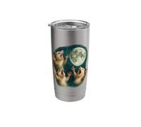 Three Possum Howl Moon 3 Opossum Meme Stainless Steel Insulated Tumbler
