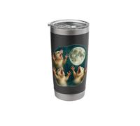 Three Possum Howl Moon 3 Opossum Meme Stainless Steel Insulated Tumbler